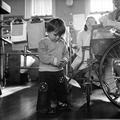 Young boy blows bubbles at the Hospital School and Play Group at Whittington Children's Department Image preview