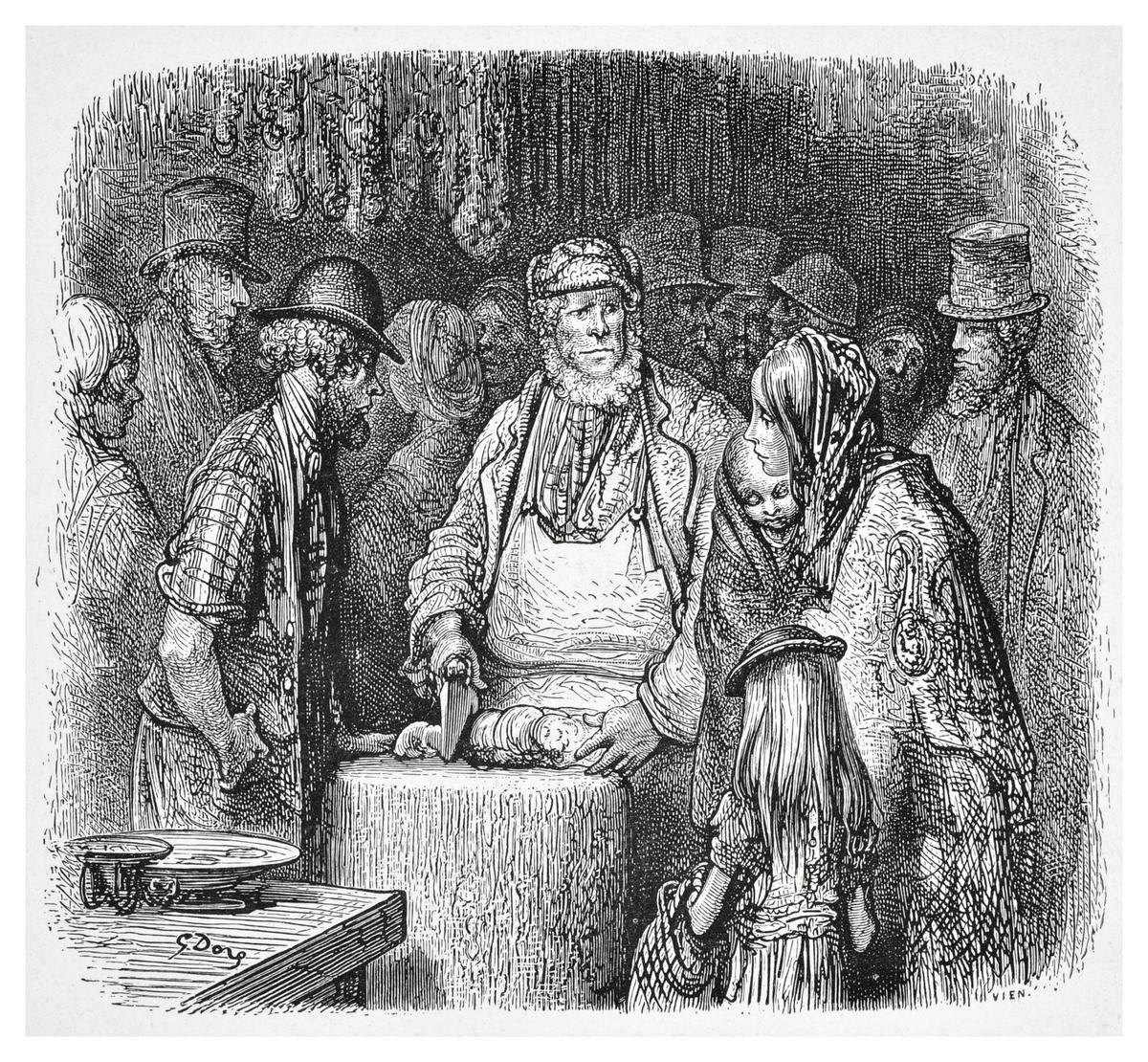 The butcher - Newport Market Alley | London Museum