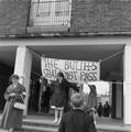 Protestors at the St Pancras Rent Strike Image preview