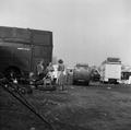 Female workers taking a break at Hampstead fun fair Image preview