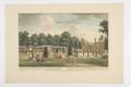 A view of the back front of the house, & part of the garden of the Earl of Burlington, at Chiswick; with a distant view of the Orangery, Greenhouse, Indigo Jones's Gate, & c. - Veue de la facade du cote du Jardin, de la Maison du comte de Burlington, a Chiswick; avec celle de l'Orangerie d'Indigo Jones & c. dans l'Elorgnment. Image preview