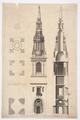The plans, elevation and section of Bow Steeple in Cheapside Image preview