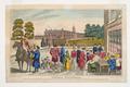 Chelsea pensioners with a view of the hospital. Image preview
