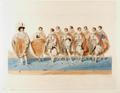 The King In His Royal Robes wearing a Cap of Estate, His Majesty's Train borne by Eight eldest Sons of Peers assisted by the Master of the Robes 19th July 1821 Image preview