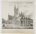 South East View of The Lady Chapel of St. Saviour's Church as it will appear when restored from the Foot Pavement on the West Side of the Southwark Approach to the New London Bridge, having an opening thereto of 130 feet. Image preview
