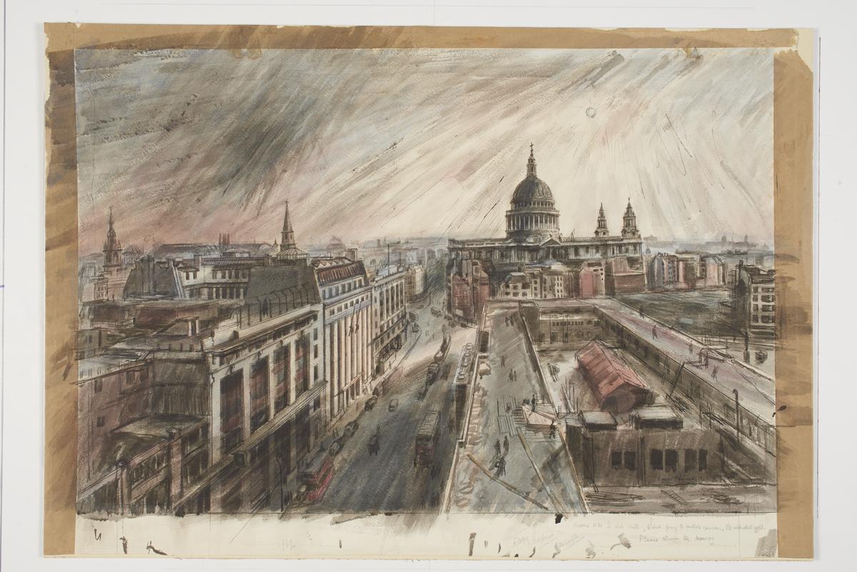 St. Paul's Cathedral from the Post Office Headquarters, St. Martin's le ...