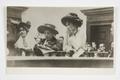 Mrs Pankhurst, Flora Drummond and and Christabel Pankhurst in dock at Bow St. Magistrates Image preview