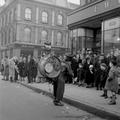 A one-man band performs to the crowds outside Woolworth's, Camden Image preview